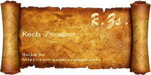 Rech Zsombor névjegykártya